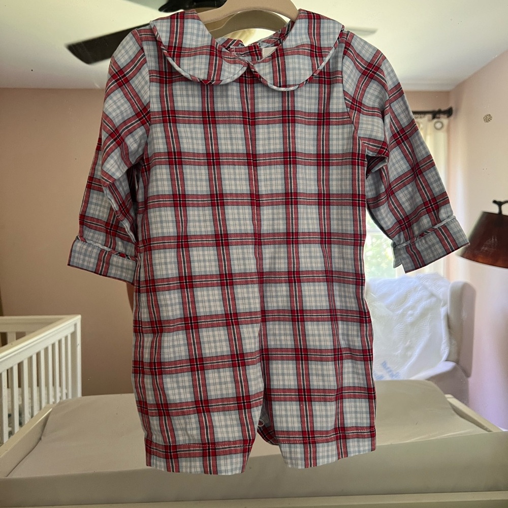 Red and Blue Plaid Baby Romper